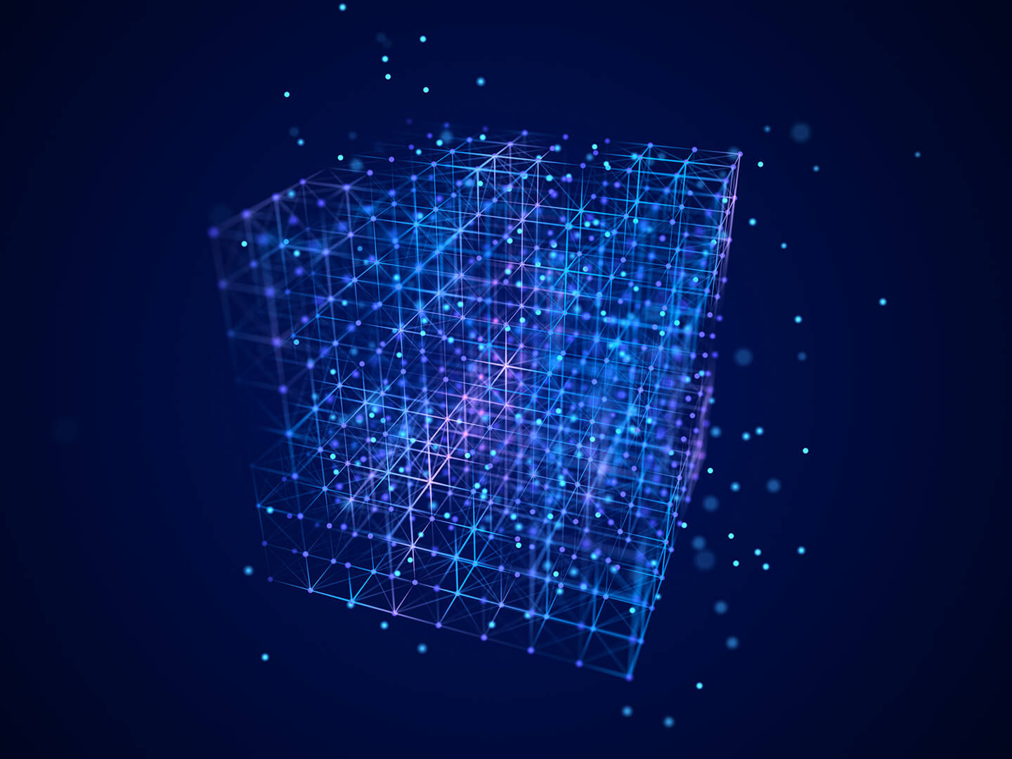3D rendering of a digital matrix cube