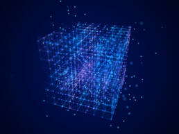 3D rendering of a digital matrix cube
