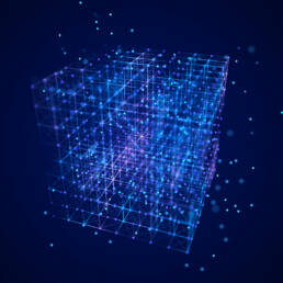 3D rendering of a digital matrix cube