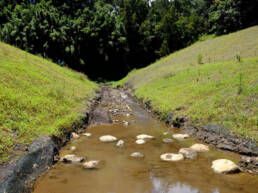 A low creek between two small hills