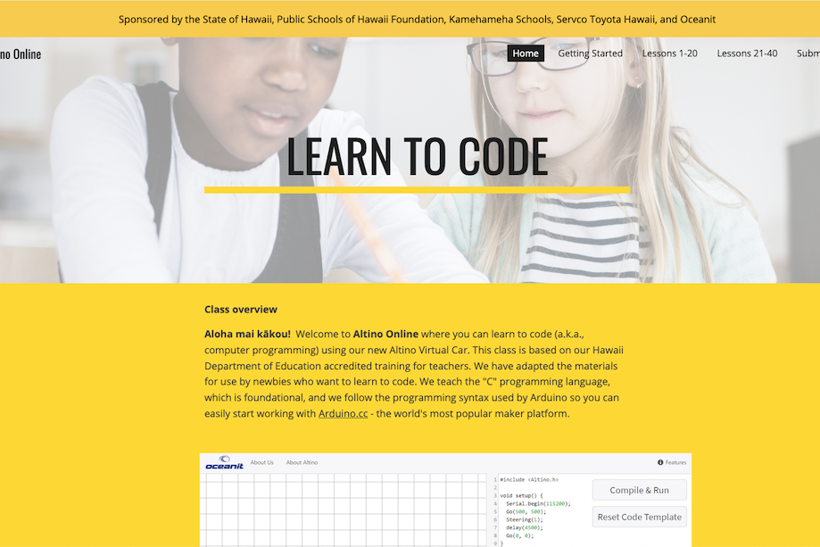 Altino Coding webpage