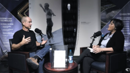 Patrick Sullivan recording a podcast