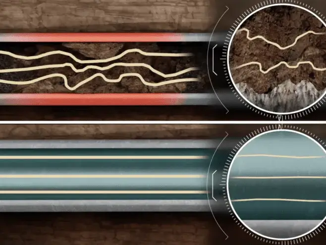 A graphic showing a pipeline with and without DragX