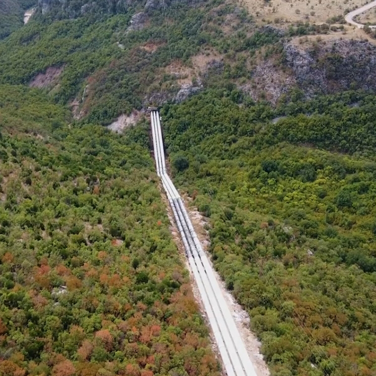 An aerial photo of three pipelines on Oahu