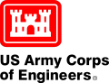 US Army Corps of Engineers logo, with a red icon of a castle.