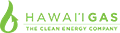 A green Hawaii Gas logo with a flame icon