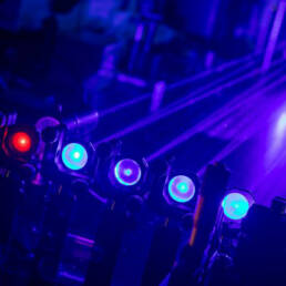 A close up of laser transmitters