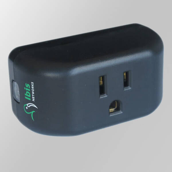 A black smart plug in adapter