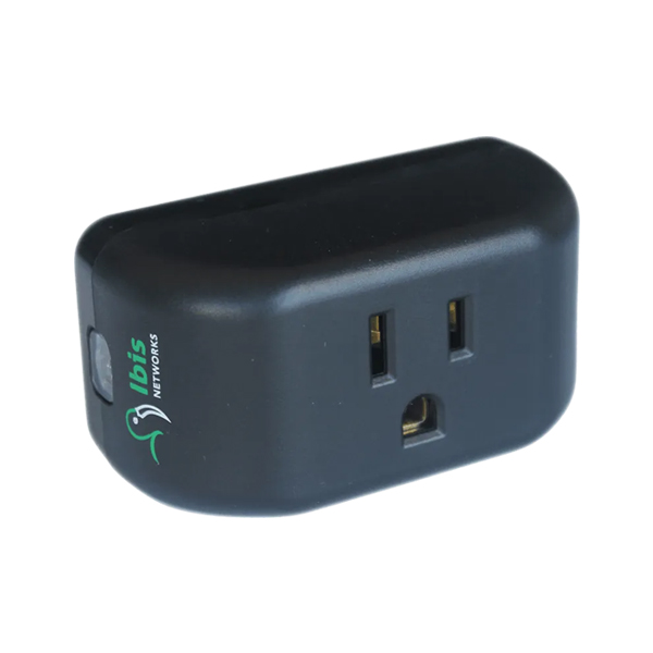 A black electrical plug in adapter
